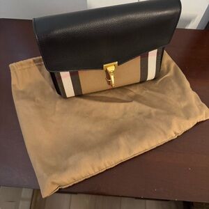 Burberry Macken House Check Leather Derby Bag Small
